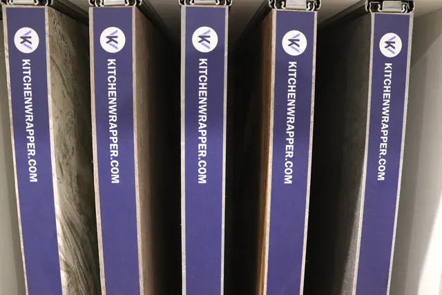 Kitchen Wrapper sample binders of vinyl finishes